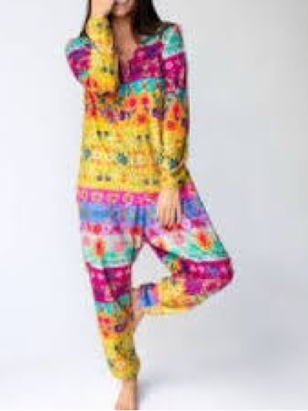NATURAL LIFE Multicolor Floral Patchwork Jumpsuit